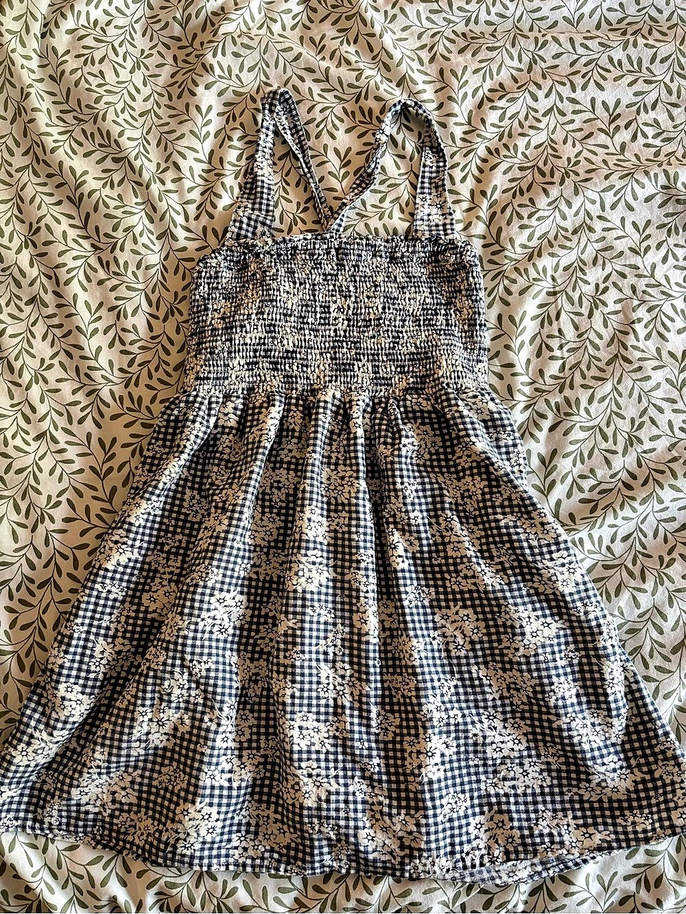 American Eagle Checkered Mini Dress in Blue & White Size Small